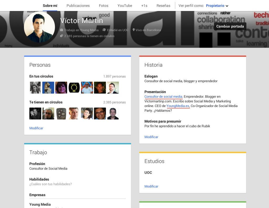 optimizar perfil de google+